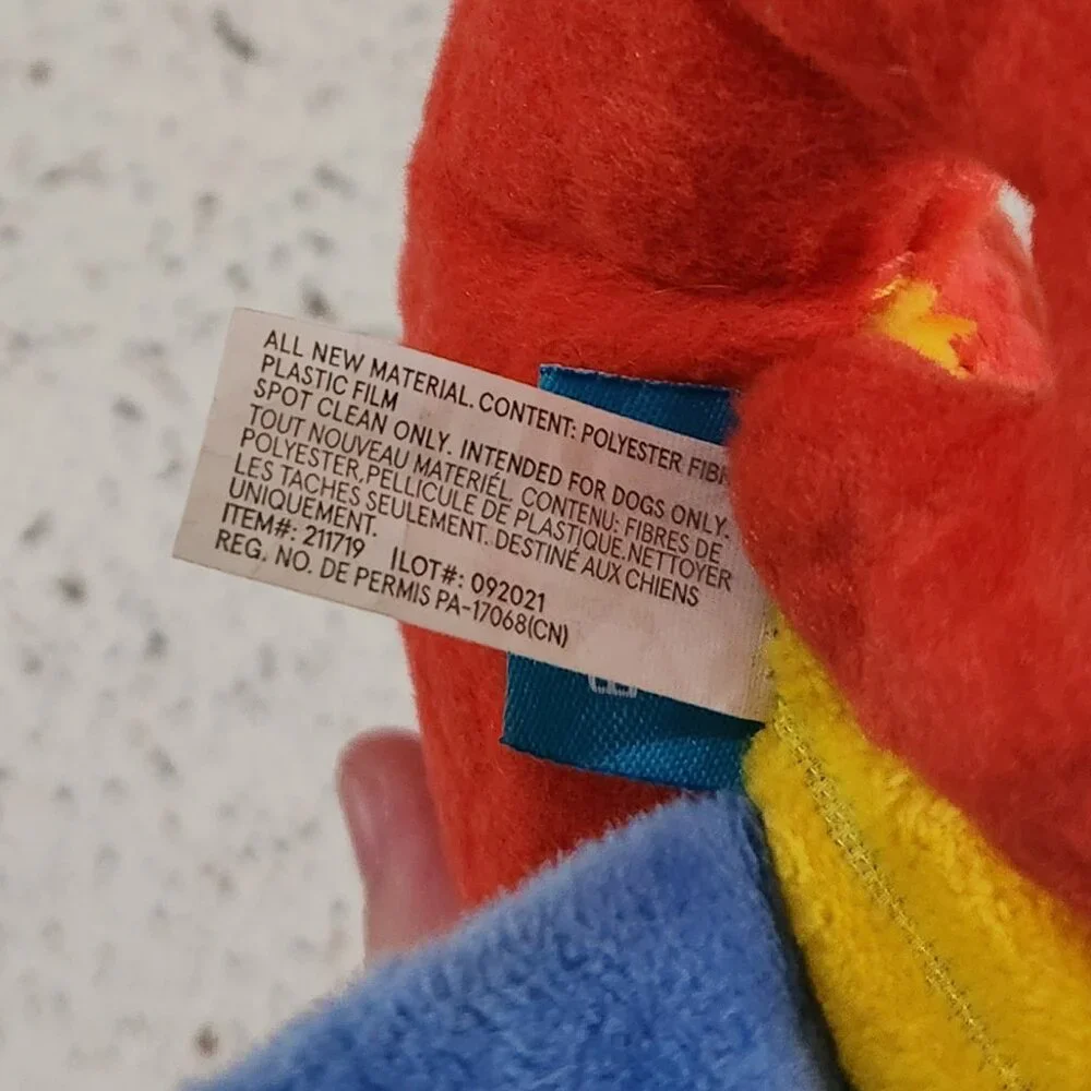 Bark Volana Iguana Madagascar Squeaky Crinkle Dog Toy sz M?
